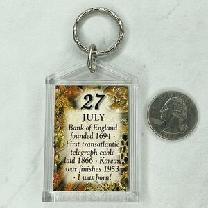 July 27 Birthday History Meaning Double Sided Keychain Keyring